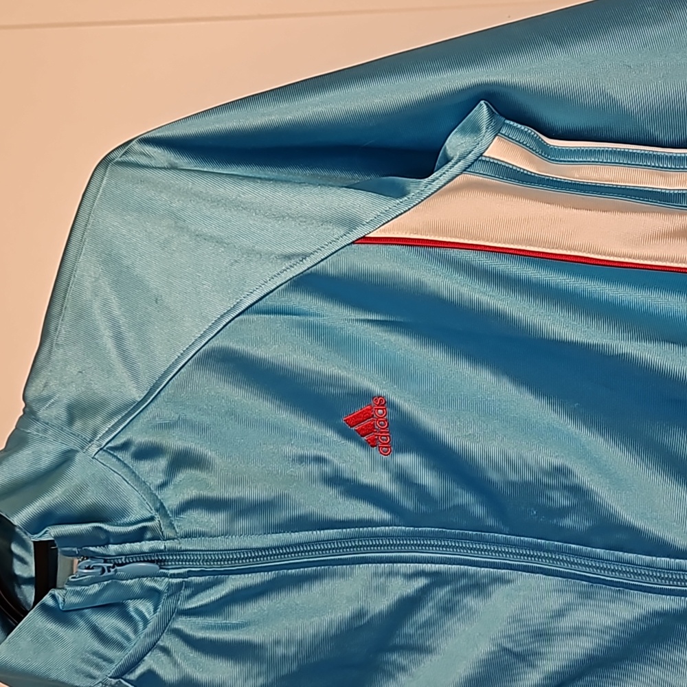 Adidas vintage retro bright blue track suit jacket L